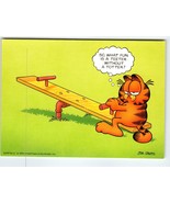 Garfield On Teeter Totter Postcard Signed Jim Davis Comic Cat 1978 Conti... - £7.47 GBP