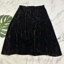 Coldwater Creek Womens Vintage Y2k Velvet Maxi Skirt Size L P Black Pais... - $16.82