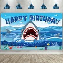 Shark Kids Adult Birthday Decorations Backdrop Photo Background Banner - £19.32 GBP