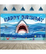 Shark Kids Adult Birthday Decorations Backdrop Photo Background Banner - £19.42 GBP