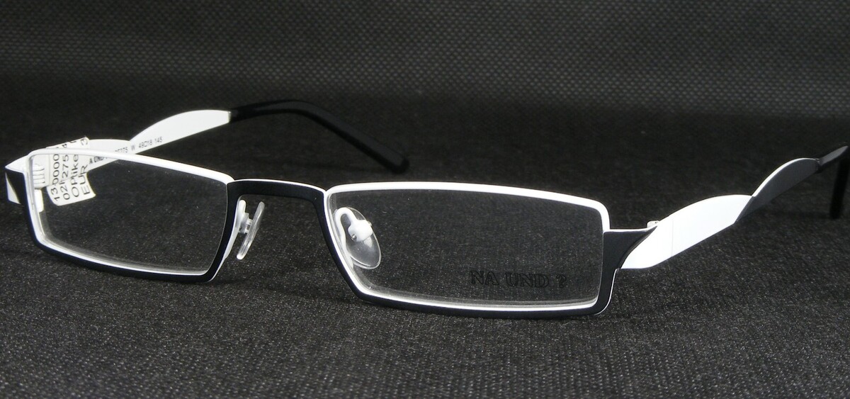 NA UND? MARION RAMM 02F275 W MATTE BLACK /WHITE UNIQUE RARE EYEGLASSES 4... - $97.38
