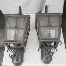 Set of 2 Large Metal Wall Sconce Lamp Porch Light Black - £194.62 GBP