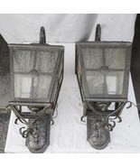 Set of 2 Large Metal Wall Sconce Lamp Porch Light Black - £194.45 GBP
