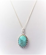 Sterling Silver Turquoise Pendant and Chain - $1,324.99 MXN