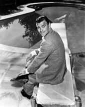 Clark Gable at home 1940&#39;s sitting on diving board by pool 8x10 Photo - $7.99
