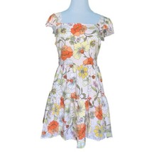 BOG Collective Lottie &amp; Holly Floral Mini Dress Blush Pink Rust Fit N Fl... - £23.79 GBP