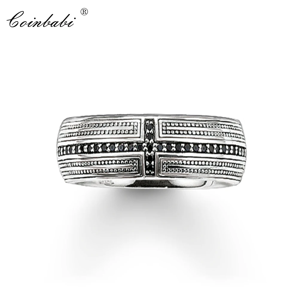 Black Cross Rings 925  Silver Gift For Women &amp; Men Europe style Rebel Ring  New  - £25.49 GBP