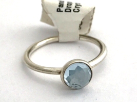 Authentic Pandora March Droplet Aqua Blue Crystal Ring 191012NAB-52 Sz 6... - $37.99