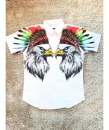 Men Fashion Eagle Colorful Luxury Casual Slim Fit Stylish Short Sleeve S... - $27.42 CAD