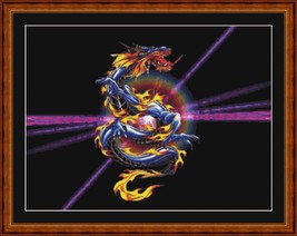 DRAGON FIRE - pdf cross stitch chart. Original Artist Unknown - £9.59 GBP