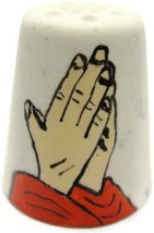 1980 White Porcelain Thimble Hand Painted Praying Clapping Hands Vintage DUE - £11.60 GBP