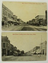 Vintage Postcards 2PC Lot BLUE EARTH Minnesota Main Street Looking South &amp; North - £17.48 GBP