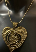 Unisex Fashion 18k Gold Filled Snake Chain Necklace With Alloy Heart Pen... - $13.85