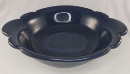 Frankoma Navy Blue Scalloped Bowl 30B Vintage Pottery USA - £28.54 GBP