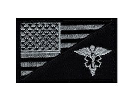 Emt Usa Flag Medic Ems Tactical Hook Patch (Acu Subdued Silver-MFY12) - £5.58 GBP