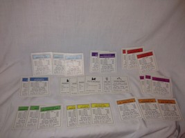 Vintage 1961 Collectible Monopoly Game Pieces Parts All 28 Title Deed Cards - £10.71 GBP