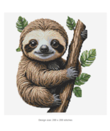 Cute Baby Sloth Cross Stitch PDF Pattern Keeper Compatible Design Sloth ... - $8.30 CAD