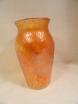 Tree Bark Carnival Glass Vase Jeanette Finlandia MINT 7 1/2&quot; - £12.75 GBP