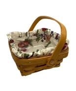 Longaberger 2001 Small Square Basket with Apple Liner &amp; Plastic Protector - $18.99