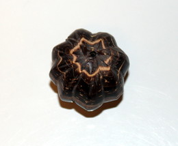 Wood Jewelry Beads Package Of 3 Round 30 Mm Scalloped Dark Brown And Natural  - £3.05 GBP