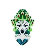 MEDUSA BROOCH 2.9&quot; Acrylic Pop Art Statement Pin Snake Green Greek Mytho... - $242.42 MXN