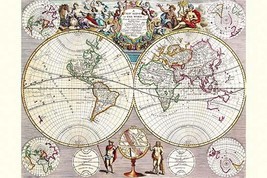 World Map with Figural Representations of the World&#39;s Peoples by John Se... - £17.55 GBP+