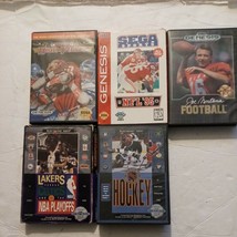 Sega Genesis Sports Game lot 5 Games Football, Basketball, Hockey - £22.17 GBP