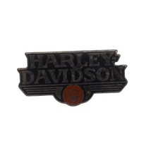 Vintage Harley Davidson USA Black Red Enamel Biker Black Pin Badge Vest ... - £12.58 GBP