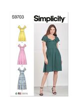 Simplicity Sewing Pattern S9703 R11688 Flounce Dress Misses Size 4-12 - $6.22