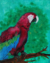 Bird Art Parrot Acrylic Painting Solomon - $1,566.42 MXN