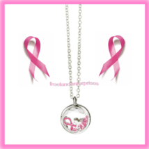 Breast Cancer Crusade Shaky Necklace Silvertone NIB - £10.21 GBP