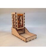 Fairy Dice Tower and Tray Amber Acrylic Window COMPACT DESIGN Laser Cut MDF - $29.69