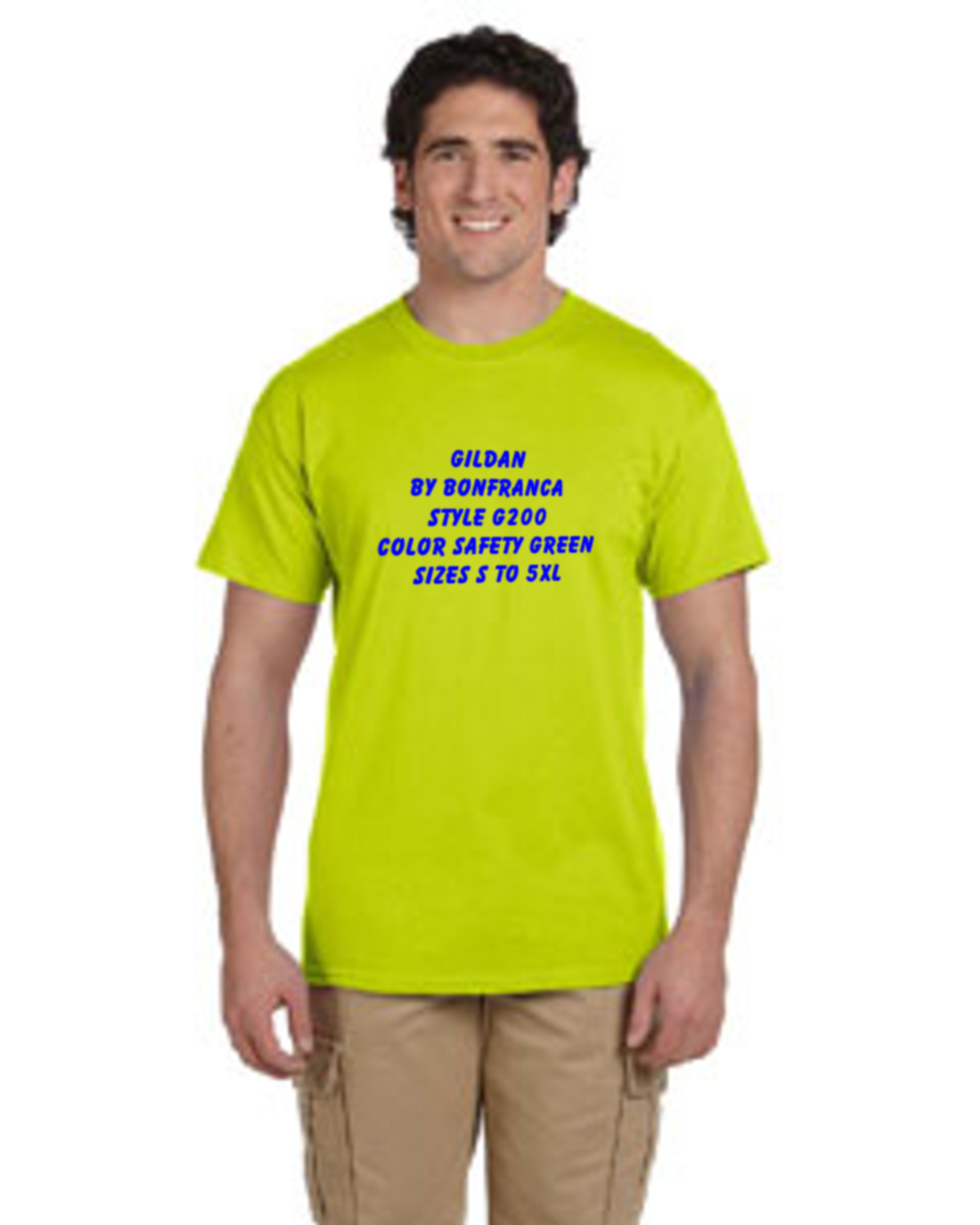 Gildan G200 Safety Green Medium T-shirt Ansi Osha high visibility G2000 Verde