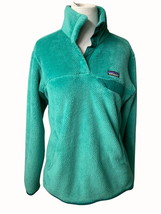 Patagonia Re-Tool Polartec turquoise pullover kangaroo pouch top Large flawed - £25.76 GBP
