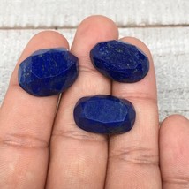 3pcs,9.9g,20mm-21mm High-Grade Natural Oval Facetted Lapis Lazuli Cabochon,CP220 - £12.66 GBP