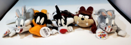 Vintage Looney Tunes Play By Play 8” Beanie Plush Bugs, Taz, Sylvester and Daffy - $29.69