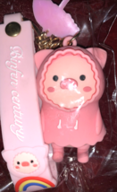 Cartoon Raincoat Pig Key Chain Cute Anime Pendant Key Rings Couple Car Keychain@ - £3.85 GBP