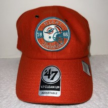 NEW Miami Dolphins NFL &#39;47 Brand Orange Clean Up Adjustable Strapback Hat - $21.29