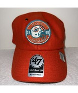 NEW Miami Dolphins NFL &#39;47 Brand Orange Clean Up Adjustable Strapback Hat - $21.29