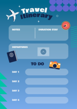 Digital Planner Travel Itinerary Template PSD/PDF - £1.11 GBP