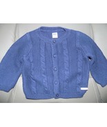 Janie and Jack Signature Layette Navy Cable Knit Cardigan Sweater Size 3... - £21.04 GBP