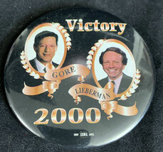 Victory Gore Lieberman 2000 Presidential Election Campaign Button Pin KG - £7.77 GBP