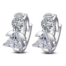 JYouHF Fashion  White Gold Plated Angle Stud Earring for Women Girl Classic Tria - £11.66 GBP