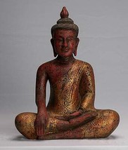 Antico Khmer Stile Se Asia Legno Enlightenment Statua di Buddha - 43cm/4... - £408.36 GBP