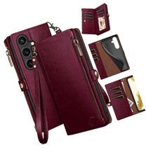 Compatible with Samsung Galaxy S25 Plus Wallet case with Zipper Credit - $79.53