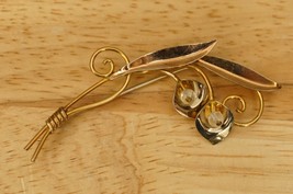 Vintage Jewelry Sterling Silver VAN DELL Floral Bouquet Gold Filled Brooch Pin - £22.94 GBP