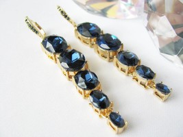 Montana Blue, Faceted Rhinestones, Bridal, Wedding Jewelry, Earrings, Crystal Br - £20.78 GBP