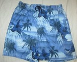 Men&#39;s XXL Croft &amp; Barrow Kohls swim trunks board shorts blue tropical print - $14.84