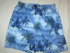 Men&#39;s XXL Croft &amp; Barrow Kohls swim trunks board shorts blue tropical print - £11.66 GBP