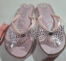 Juicy Couture Womens Flip Flops Sandals Rhinestone Rainbow Bling Stones ... - $42.99